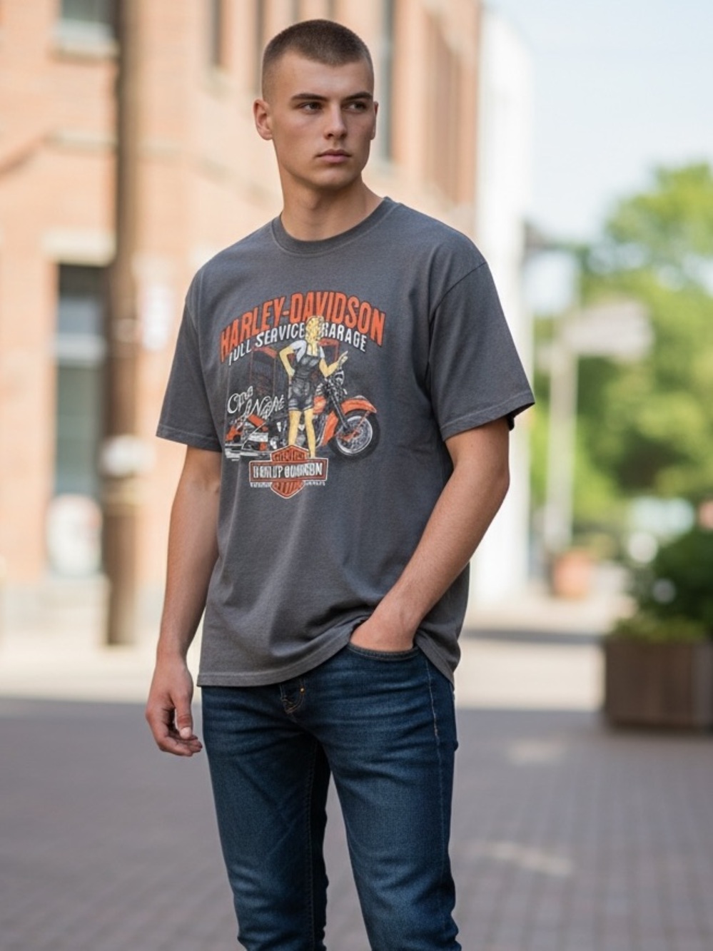 Harley-Davidson Men's Gray Graphic T-Shirt Size 3XL